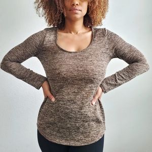 Longsleeve knit top with peek-a-boo back